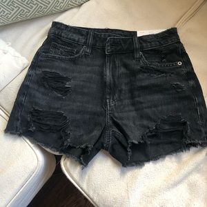 cute black american eagle cross waist mom jean shorts 🌻👙